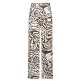 Zebra Print High Waist Casual Vintage Pants